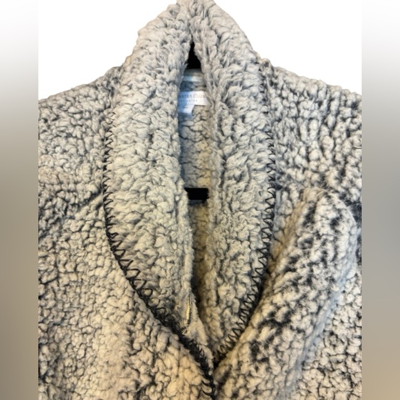 NWOT Charter Club Grey Shaggy Teddy Fleece Robe Tie Sweater Sleepwear Size M/L - Picture 3 of 8